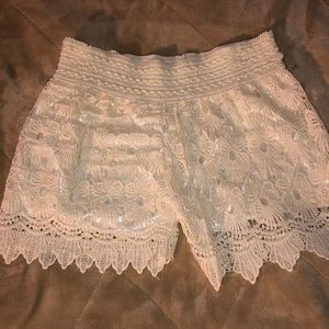 White shorts with floral pattern